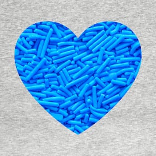 Blue Sprinkles Candy Photo Heart T-Shirt